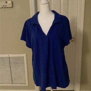 St. John's Bay Women's Deep Blue Button Down Shirt